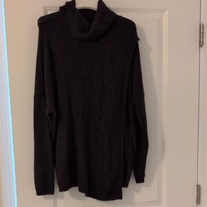 Classic Black Cowl Neck Sweater with Relaxed Fit